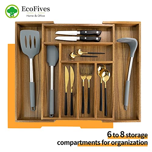 Luxury Acacia Kitchen Drawer Organizer - Silverware | All Products - Image 3