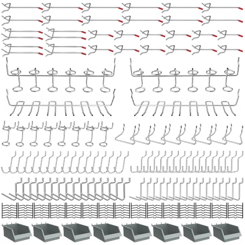 Pegboard Hooks Set, Peg Board Organizer Accessories with Bins - Image 2