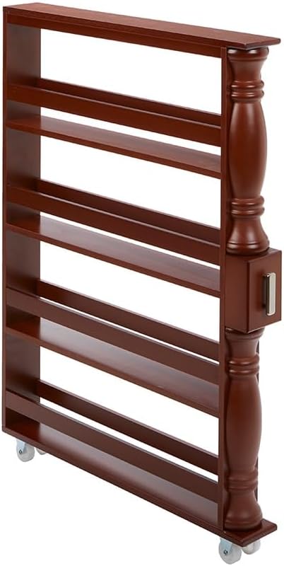 Slim Rolling Can and Spice Racks - Walnut