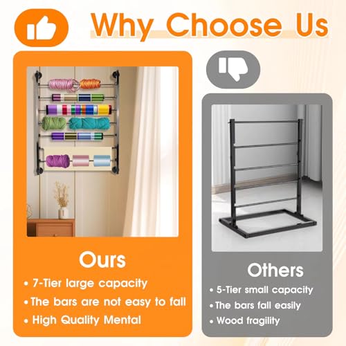 7 Tier Ribbon Storage Organizer, Wall Mounted Ribbon Organizer - Image 5