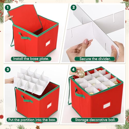 CHENGU 2 Pack Christmas Ornament Storage Stores up to 64 - Image 5