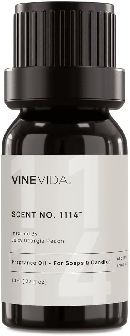 VINEVIDA [0.33oz] Juicy Georgia Peach Fragrance Oil for Candle Making and Soap Making - Premium Candle Scents for Soy Candles