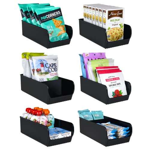 Black Storage Bins for Pantry - 3 Compartment Kitchen Cabinet - Image 2