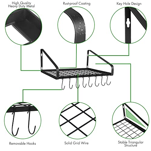 Felibeaco Hanging Pots & Pans Rack Wall Mounted, Pot Hangers - Image 5