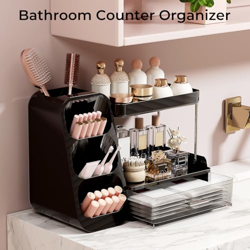 UFORU Makeup Organizer Countertop with Brush Holder for Vanity - Image 3