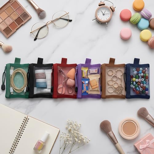 6Pcs Mini Zipper Mesh Bags, Small Travel Storage Pouch - Image 6