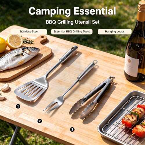 Camping Cooking Utensils Set, Stainless Steel Grill Tools - Image 5
