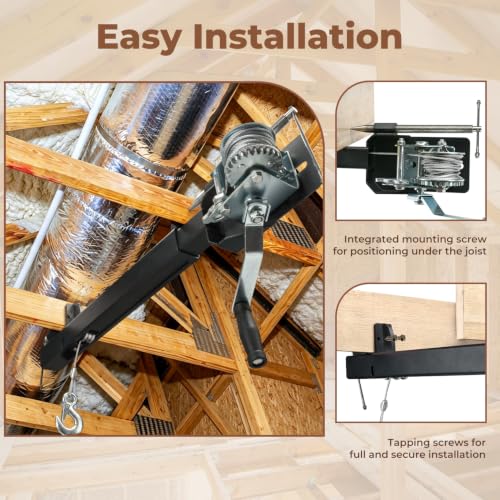 Attic Utility Lift System with 250LBS Manual Winch - Image 6