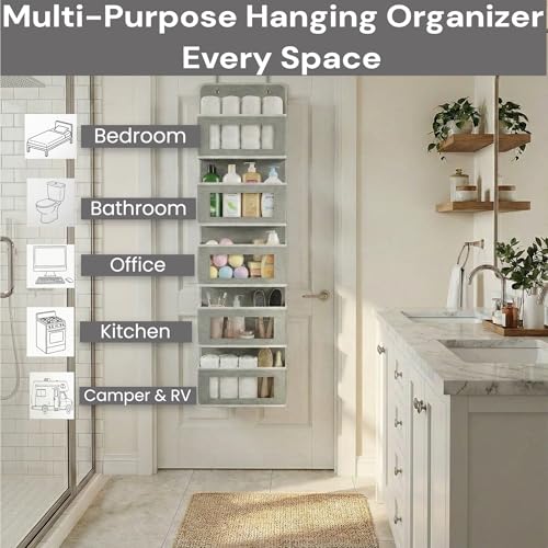 Over Door Organizer 5-Tier, Clear Window Hanging Shelf for Closet - Image 6