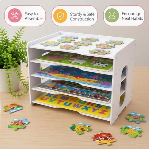 5 Tier Puzzle Organizer Rack, Space Saving Tabletop - Image 4