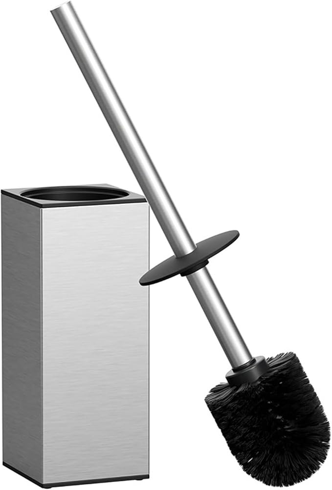 Bathroom Toilet Brush Stainless Steel Holder Soft Bristles Freestanding Tool Bathroom Toilet Brush Stainless Steel