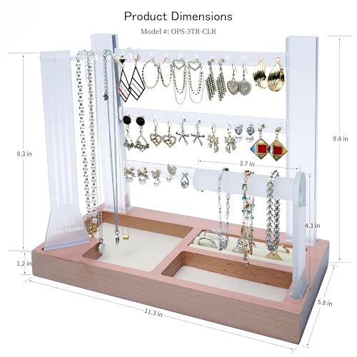 Jewelry Organizer Stand 3 Tier Acrylic Jewelry Storage - Image 5