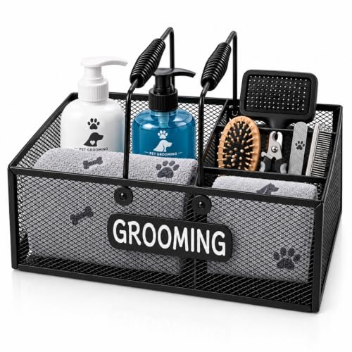 Pethiy Pet Grooming Organizer, 6-Compartment Dog Grooming Caddy - Image 2
