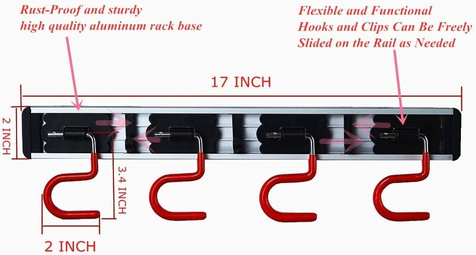 Wall Mounted Mop and Broom Holder, Stainless Steel - Image 3