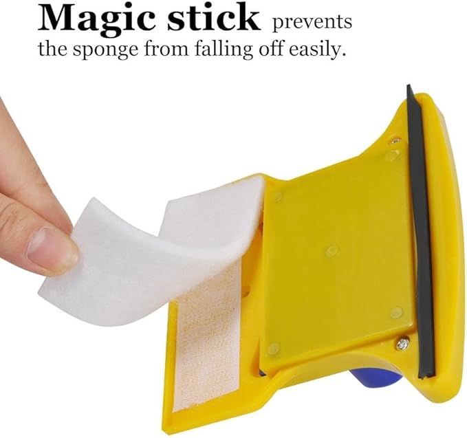 GOTOTOP Magnetic Window Cleaner Tools Double Side Magnetic Glass Cleaner Wiper with 2 Cleaning Cotton for Window