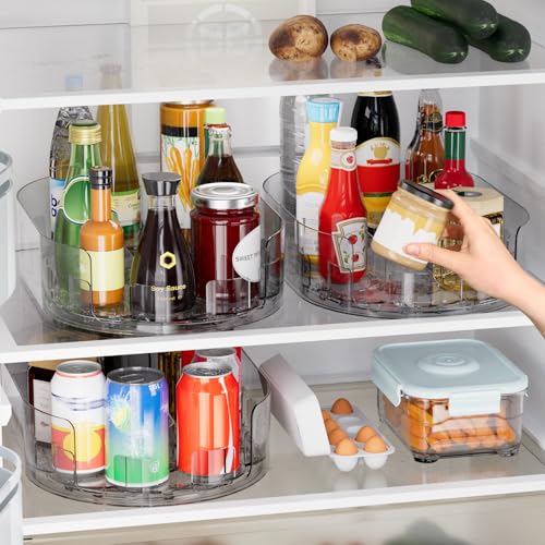 Lazy Susan Organizer for Refrigerator, 13" x 8.5" Clear - Image 4