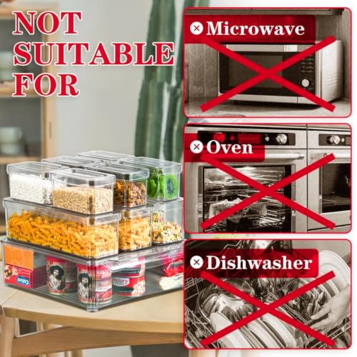 POMEAT 10 Pack Clear Fridge Organizers and Storage with Lids - Image 3