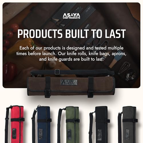 Asaya Waxed Canvas Chef Knife Roll Bag with 10 Slots - Image 7