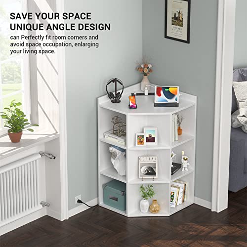 Aheaplus Corner Cabinet, Corner Storage with USB Ports - Image 6