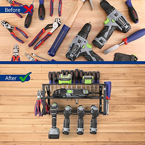 WORKPRO 150LBS Power Tool Organizer, Wall Mounted Drill - Image 3