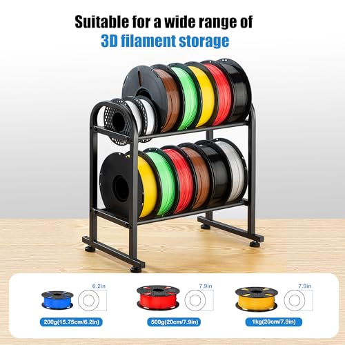 facka 3D Printer Filament Storage Rack,2-Tier Metal - Image 5