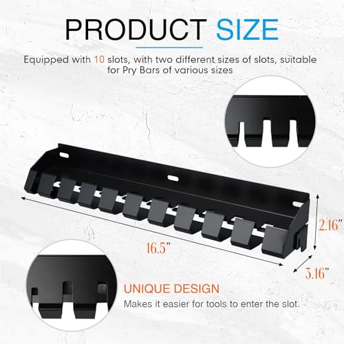 Pry Bar Holder Lockable Pry Bar Rack Wall Mount Storage - Image 3