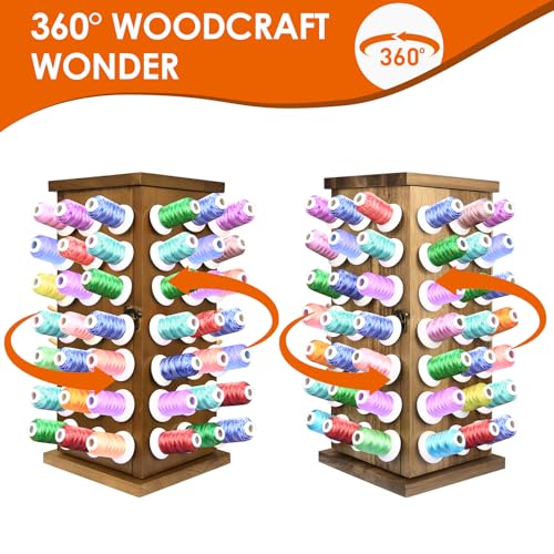 Acacia Wood 84 Spools Thread Rack/Thread Holder Organizer - Image 6