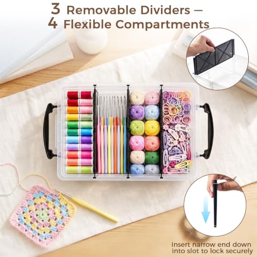 Citylife 2PC Storage Bins with Lids,Storage Box with Dividers - Image 3