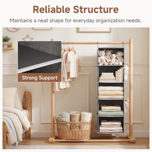 StorageWorks Hanging Closet Organizer for Small Closets, 5 Shelf - Image 6