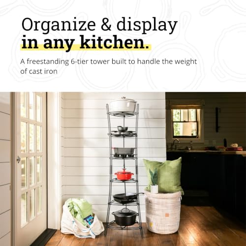 Lodge Cookware Storage Tower 6-Tier Storage Rack, Matte Black - Image 4