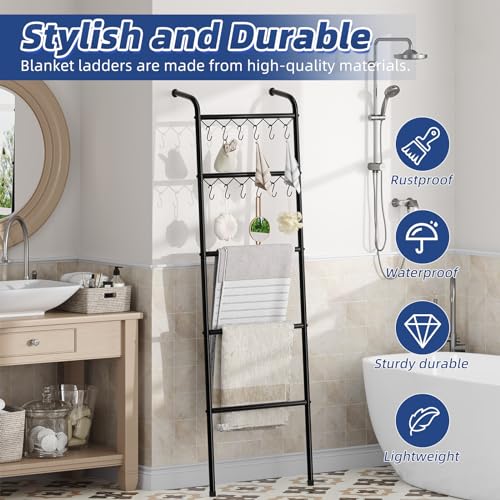 Simple Trending Blanket Ladder, 5 Tier Metal Towel Rack - Image 5
