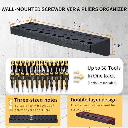 Wall Mount Hand Tool Organizer, Screwdriver Organizer - Image 3