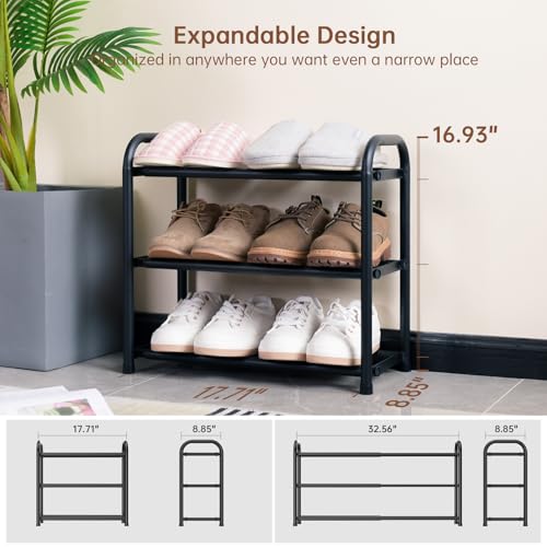 Gonfoam Expandable 3-Tier Shoe Rack for Closet | Home Organization - Image 6