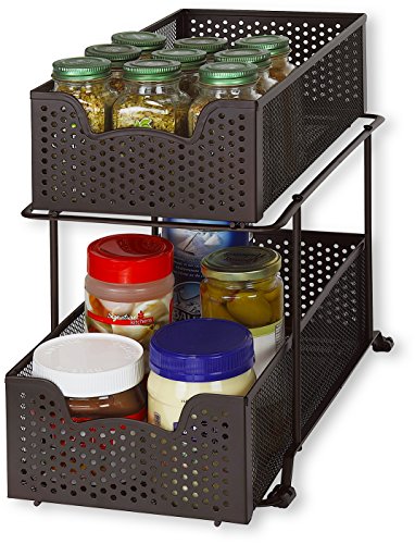Simple Houseware 2 Tier Sliding Cabinet Basket Organ | All Products - Image 2