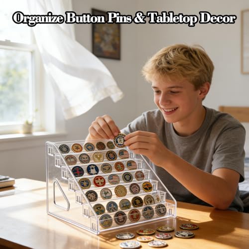 4 Pack 7 Tier Clear Acrylic Display Stand with Fence | All Products - Image 8