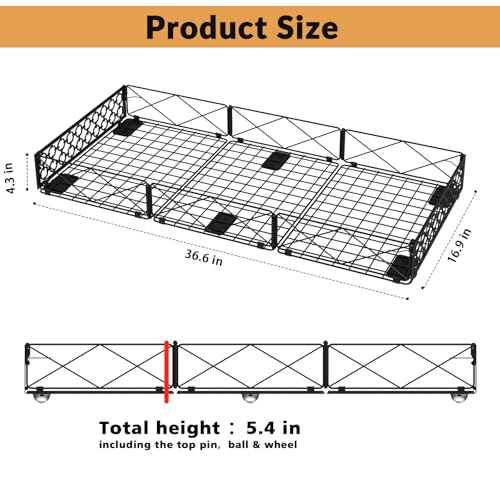 NADAMOO Low Profile Under Bed Storage with Wheels, 5.4" - Image 6