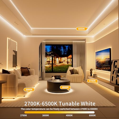 PAUTIX 5V USB CCT Tunable COB LED Strip Lights 6.56ft/2m,1280LEDs - Image 3
