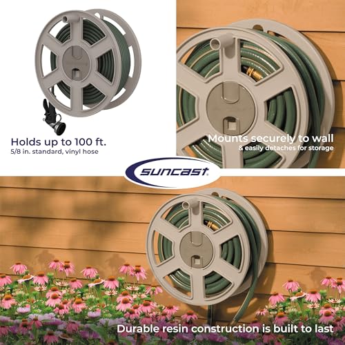 Suncast Sidewinder Wall Mount Garden Hose Reel, 100 Feet Capacity - Image 6