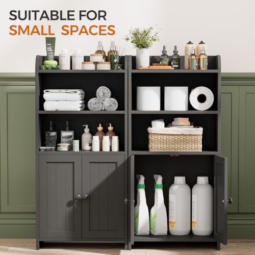 Small Bathroom Storage Cabinet, Bathroom Floor Cabinet, 14.6" W - Image 5