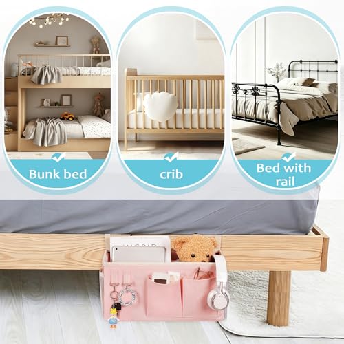 Bedside Caddy, Bedside Storage Bag Hanging Organizer for Bunk - Image 6