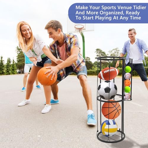 Garage Ball Storage Rack with Side Small Ball Basket - Image 7