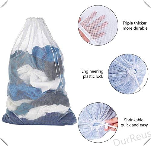 Large Mesh Drawstring Travel Laundry Bag Durable,Reusable,Foldable,Heavy Duty Storage Hanging Apartment Commercial Wash Bags Delicates Clothes,Dirty Garment,Blouse