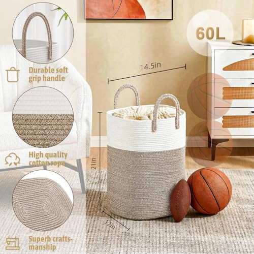 Laundry Basket,Woven Cotton Rope Laundry Hamper,Vers | All Products - Image 3