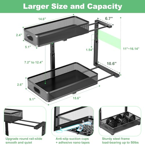 Under Sink Organizer 2 Pack, High Adjustable 2 Tier | Under Sink Stora - Image 5