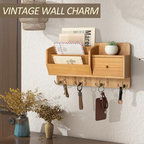 Rebee Vision Key Holder Wall Mount with Drawer for Entryway - Image 6
