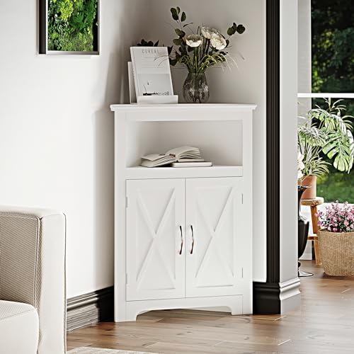 ChooChoo Corner Storage Cabinet with Barn Door Design - Image 2