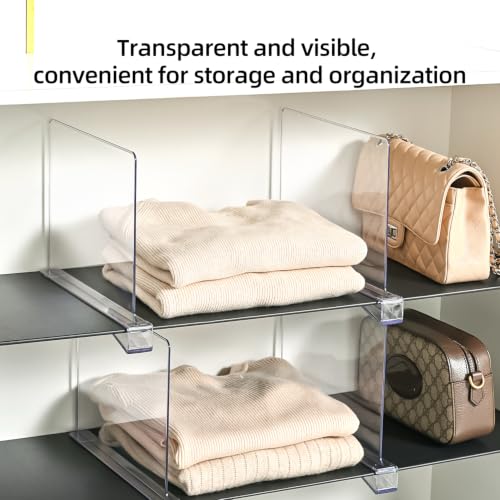 Shelf Dividers for Closet Organization,Clear Plastic Closet Shelf - Image 4