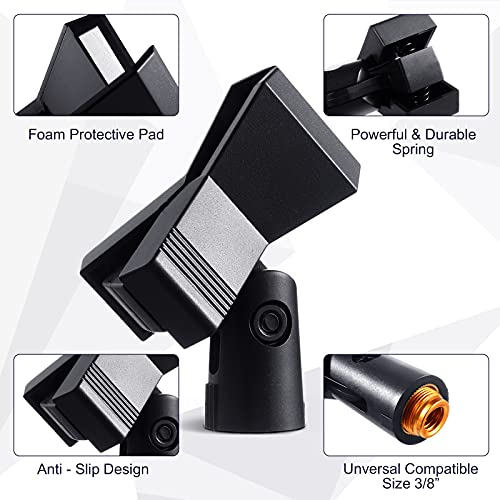 4 Pcs Mic Clips with 4 Adjustable Adapters, Mic Clip 5/8" to 3/8" - Image 4