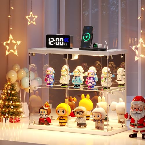 Dystler Glass Display Case with LED Lights, Small 2-Tier - Image 2