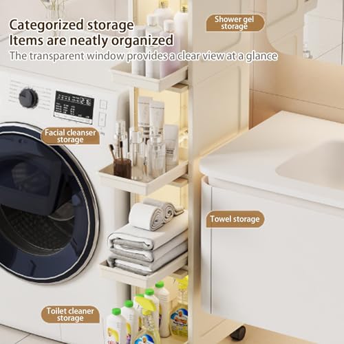 Slim Rolling Storage Cart with Wheels, Space Saving Narrow Gap - Image 5